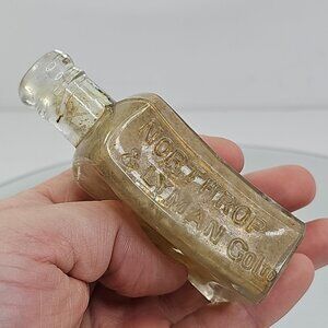 Northrop & Lyman Co Ltd Canadian Hair Dye Bottle Clear, Curved, Rare!
